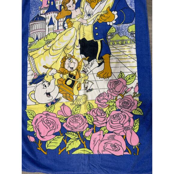 Vintage Disney Beauty and The Beast Towel Franco Tag 56x30 - Picture 3 of 8